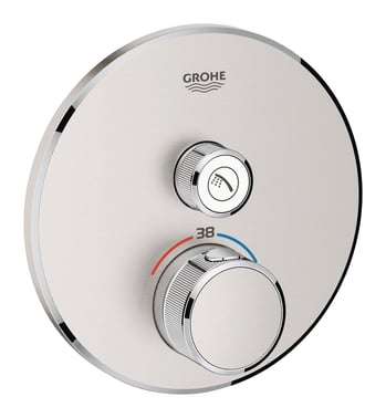 GROHE Grohtherm SmartControl termostat udv. del, rund 1SC, SuperSteel