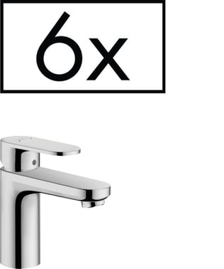 hansgrohe Vernis Blend 1-grebs håndvaskarmatur 100, med løft-op bundventil, projektpakke (6 stk.), k