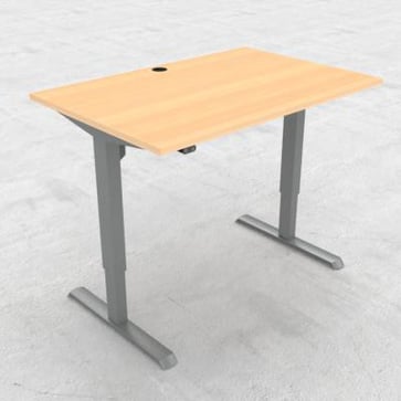 Hæve-/sænkebord 120x80 cm bøg m/sølvstel