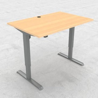 Hæve-/sænkebord 120x80 cm bøg m/sølvstel