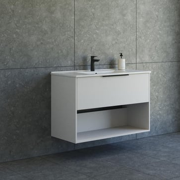 Dansani Mido møbelpakke 101 cm 1 sk m/hylde, vask, glat, SND