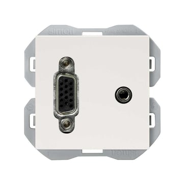 Simon 270 VGA-Minijack udtag mat hvid