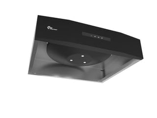 Airgrip - Centralventilation, Højde: 128 mm, rustfri stål/Sort, med hygrostat