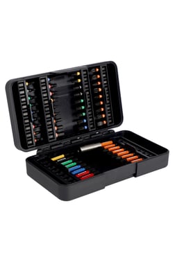 Bahco 1/4"" Slagbitsæt til ligekærv- Phillips- Pozidriv- sekskant- TORX®- TORX® Tamper- og Robertson