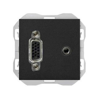 Simon 270 VGA-Minijack udtag mat sort