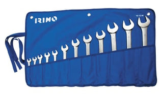 Irimo dobbelt gaffelnøglesæt i rullemappe 12 dele 6x7-30x32 mm