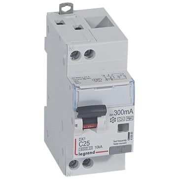 DX3 RCBO kombiafbryder C25 1pol+N 300mA type-F 2M 6000/6KA