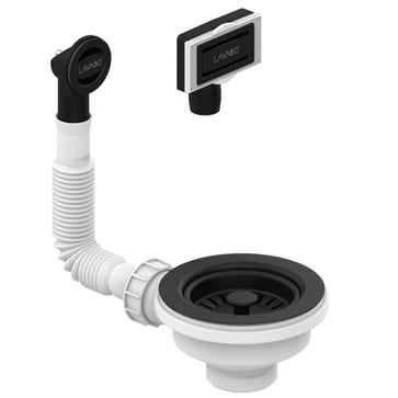 Lavabo universal bundventil m/ovl sort