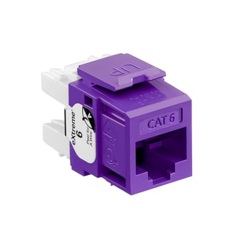 Modular jack eXtreme KAT6 UTP RJ45 110-style enkle stk pakke Lilla