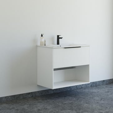 Dansani Mido møbelpakke 81 cm 1 sk m/hylde, STRIet hvid