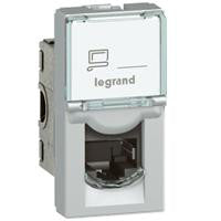 Dataudtag Mosaic 1x RJ45 Kat.6 UTP modular jack og tekstfelt 1M alu