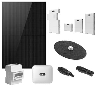 Solcellepakke til skrå tagpaptag 14 paneler 6,02 kWP, 5 kW hybrid inverter  med 5 kWh Batteri