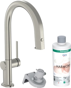 hansgrohe Aqittura M91 FilterSystem 210, udtrækstud, 1jet, sBox, Starter Set, rf stål finish