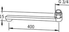 Oras D-tud 400 mm krom 211240