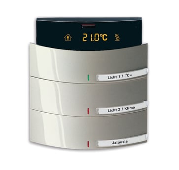 ABB KNX triton betjeningselement 3/6 tryk med temp, farve: champagne