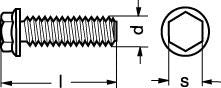 M 4X12 DIN 7500-D FZB 6-kant hoved gevindformende skrue