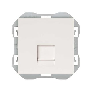 Simon 270 dataudtag 1xRJ45 med Cat 6 konnektor og støvlåg mat hvid