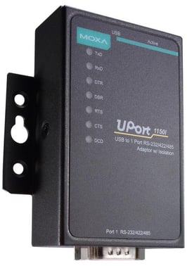 Moxa USB til seriel konverter, 1x RS-232/422/485 Isoleret, DB9M ((80 cm kabel)), USB 2,0 kompatibel, i
