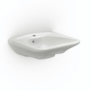 CURVE Ergonomisk håndvask med overløb og hanehul, hvid