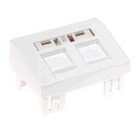 Dataudtag Mosaic 2x Leviton skrå med gul ramme 3M hvid