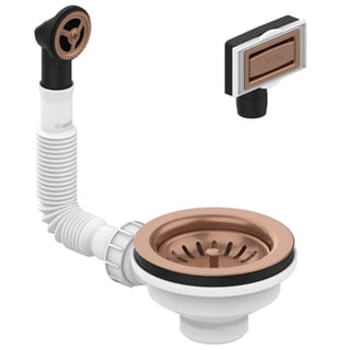 Lavabo universal bundventil m/ovl PVD kobber