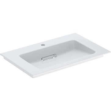 Geberit ONE håndvask 75 x 48 cm m/hanehul, hvid/KeraTect, blank hvid