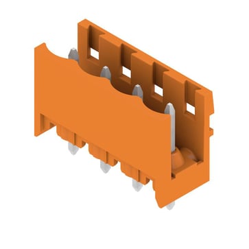 4 polet print stik ((Board)) 5.08 mm pitch, 3.2 mm loddeben 180° orange SL 5,08HC/04/180 3.2SN OR BX