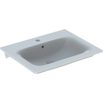 Geberit Renova Plan håndvask, 600 x 480 x 168 mm, t/møbel, hvid porcelæn KeraTect