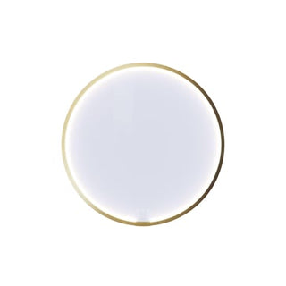Dansani Moon rammespejl Ø75 cm med LED lys, børstet messing