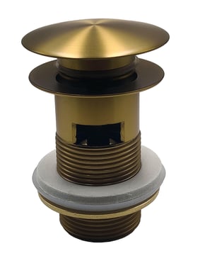 Bundventil push-up 1 1/4"" m/overløb, bør messing