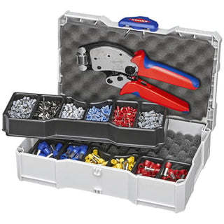 KNIPEX 97 90 13 Crimp-sortiment til kabeltyller med plastkrave med  95 11 165 A  kabelsaks med dobbe