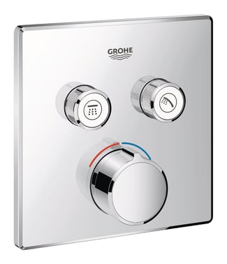 GROHE SmartControl termostat udv. del, firkant 2SC, krom