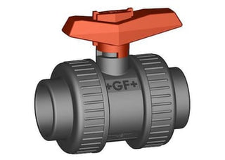 +GF+ kuglehane type 375 PVC/EPDM PN16 muffe/muffe 1""
