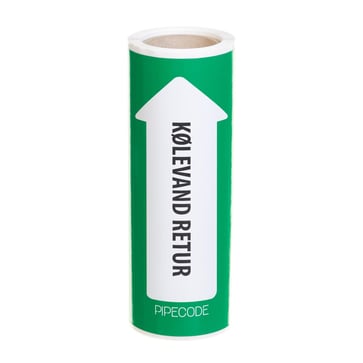 Pipecode rørmærke KØLEVAND RETUR 160 mm x 10 m