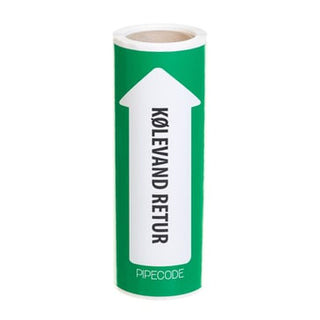 Pipecode rørmærke KØLEVAND RETUR 160 mm x 10 m