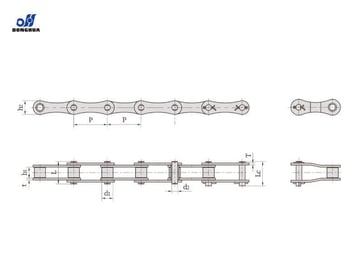 Double pitch kæde 208A 1"