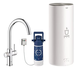 GROHE Red II Duo køkkenarmatur med kogende vand 7 l-kedel C-tud, krom