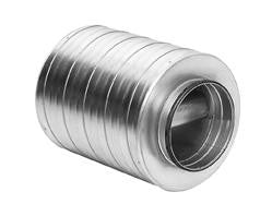 Lindab lyddæmper SLBU Ø630 L=1200 100 mm isolering med baffel