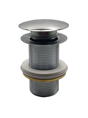 Bundventil push-up 1 1/4"" u/overløb, krom