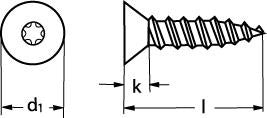 4,2X13  DIN 7982 FZB undersænket hoved pladeskrue T-Drive