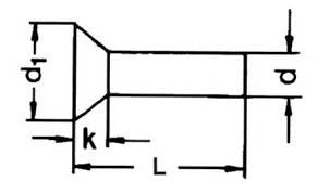 5X8 ubehandlet undersænket hoved nitte DIN 661