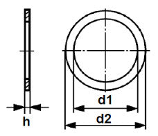 18X24X1,5 DIN 7603 aluminium skive