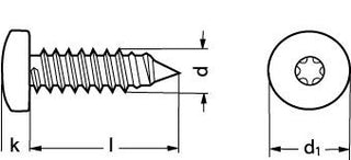 5,5X70 ISO 14585/DIN 7981 RFA2 panhoved pladeskrue torx