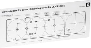 OPUS 66 dåse for isætning forfra hvid mærkelære