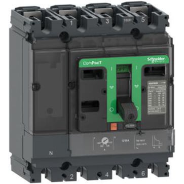 Maksimalafbryder ComPacT NSX100HB1, 75 kA ved 690 VAC, TMD strømrelæ 40 A, 4 poler 4 beskyttede