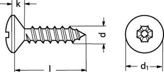 2,9X16  DIN 7983 FZB linsehoved pladeskrue Z