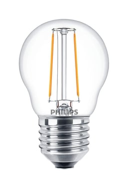 Philips CorePro LED Krone 2W (25W) P45 E27 827 Klar Glas