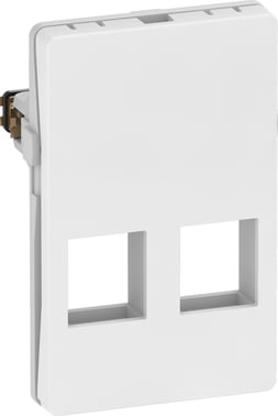 LK FUGA Dataudtag for 2x Keystone RJ45 (small), 1,5 modul, hvid