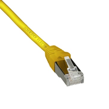 Patchkabel Cat.6 F/UTP 28AWG 5,0m Gul LSZH kappe med helstøbte tyller i begge ender