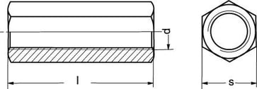 M 12X30 SFA4 6-kantet gevindmuffe